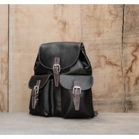 SAC A DOS CUIR NOIR | Font-Romeu